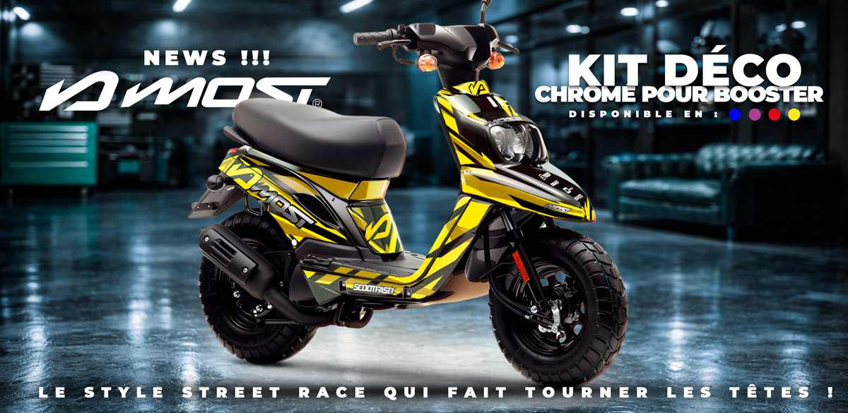 Présentation des nouveaux kits déco pour les scooters MBK Booster de la marque MOST racing