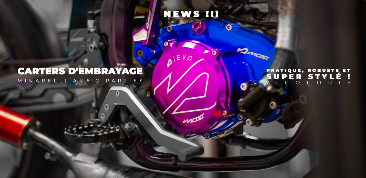 Présentation des nouveaux carters d'embrayage Most racing pour les moteur de motos Minarelli AM6