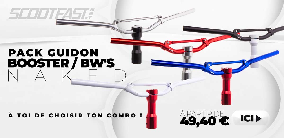 Image de présentation des nouveaux packs guidon pour les scotter 50c MBK Booster et Yamaha BW'S 
