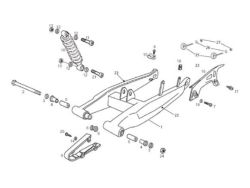 Despiece basculante - amortiguador Derbi Senda Gilera SMT Aprilia RX SX Euro 3 antes de 2018