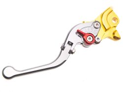 Levier de frein gauche pliable Race MBK Nitro Yamaha Aerox avant 2012 gris et or