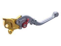 Levier de frein droit pliable Race MBK Nitro Yamaha Aerox avant 2012 gris et or