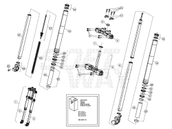 Schéma éclaté de fourche R16V Beta