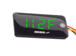 Thermomètre et voltmètre Slim Line Koso vert