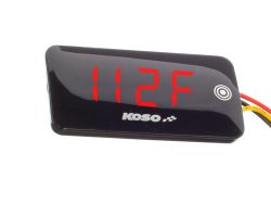 Thermomètre et voltmètre Slim Line Koso rouge