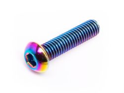 Vis M6x25 Most tête bombée aluminium titane bleu 