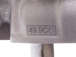 Gravure de la mention "49,9cc" sur kit cylindre MOST