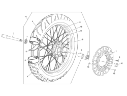 Schéma éclaté roue avant origine Sherco 50
