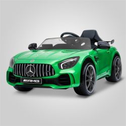 Voiture jouet électrique pour enfant et bébé modèle Mercedes AMG GT-R vert
