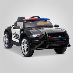 Voiture jouet électrique pour enfant et bébé modèle Ford Mustang Police blanc