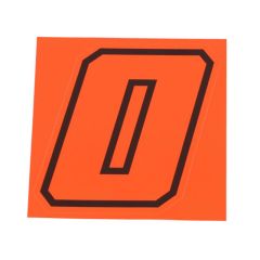 Autocollant numéro 0 orange fluo et noir 10cm