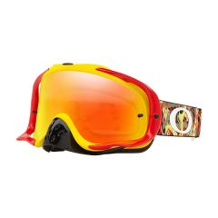 Masque Cross Oakley MX Crowbar Camo Vine rouge et jaune écran iridium et transparent
