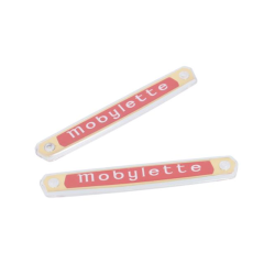 Logo barrette longue Mobylette rouge
