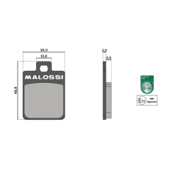 Plaquette de frein organique Malossi Brake Pads Peugeot Tweet 125 après 2023 homologué