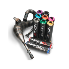 Pot d'échappement Voca Cross Carbon 80cc 90cc passage haut Derbi Gilera Aprilia