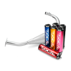 Pot d'échappement Voca chrome passage bas 50cc 70cc Sherco