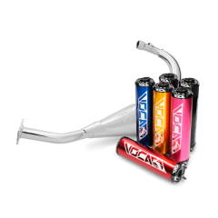 Pot d'échappement Voca chrome passage bas 50cc 70cc Beta RR après 2012