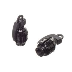 Tapónes de valvula para neumáticos grenada negro (x2)