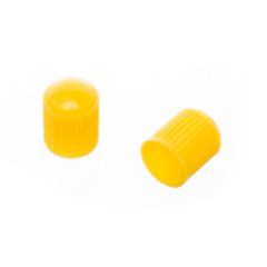 Tapones de válvula plastico amarillo vendido por 2