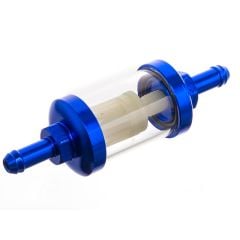 Filtre à essence lavable alu transparent et bleu 7mm