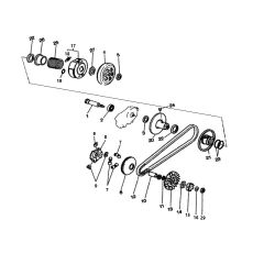 Eclaté moteur - variateur et embrayage MBK Nitro