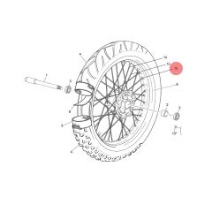 Ecrou tête de rayon roue avant et arriere origine sherco 50