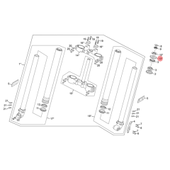 Cache poussière supérieur roulement de direction Sherco 50 HRD SM Black Moon RS après 2024