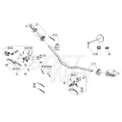 Schéma éclaté de poste de pilotage origine Beta RR 50