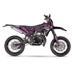 Kit de pegatinas Most V2 Sherco 50cc despues de 2017 Lila con purpurina y cromado