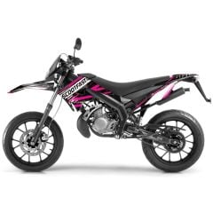 Kit déco Scootfast 2020 Derbi après 2011 pailleté Noir Rose