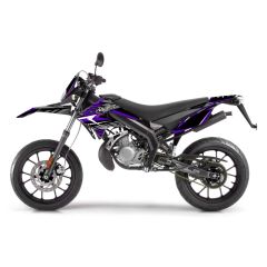 Kit déco Most V2 Derbi Gilera 50cc 2011 à 2017 violet pailleté et chromé