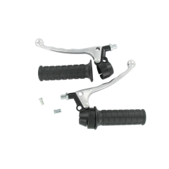 Poignée de gaz avec ressort et levier boule vintage noir