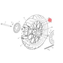 Rayon de roue arrière supermotard Sherco 50 côté couronne