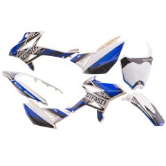 Kit carénage blanc avec kit déco ScootFast bleu Beta RR 2012 à 2020