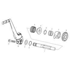 Schéma éclaté kick de démarrage origine Sherco 50 HRD SM Black Moon RS après 2024