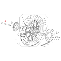 Axe de roue arrière origine Sherco 50 HRD SM Black Moon RS après 2024