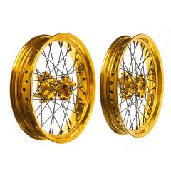 Jante avant et arrière complète Terzo cerclage Or moyeu Or