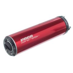 Silencieux d'échappement Voca alu rouge sortie courte capsule gravée