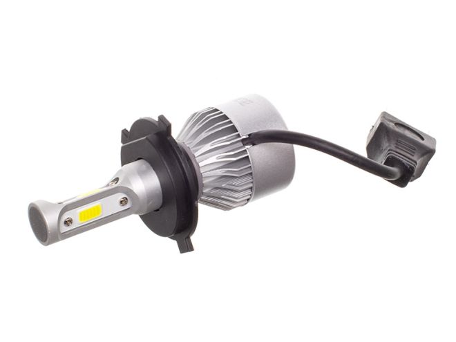 Ampoule LED ventilé H4 12V culot P43T 8000 lumens 6500k ultra blanc