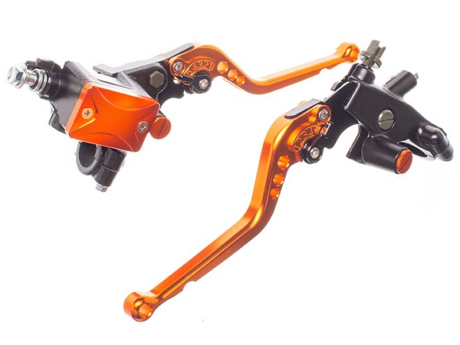 Maneta embrague TUN'R universal aluminio y color naranja para moto