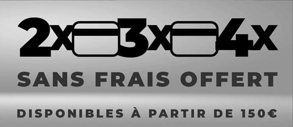 visuel d'annonce des facilités de paiement en 3X et 4X sont offertes à partir de 150€ sur le site ScootFast.net