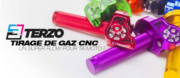 Poignée de gaz à tirage rapide pour motos à carburateur de la marque Terzo
